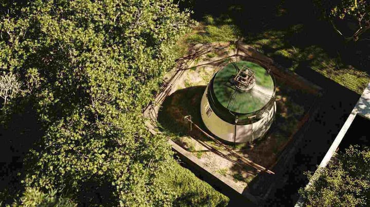 Image of a reactor located in someone's garden